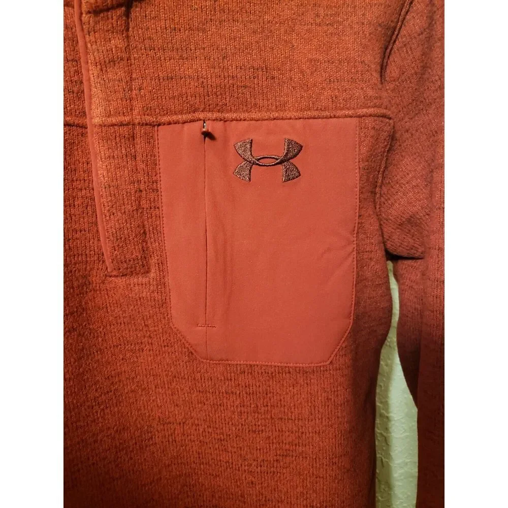 Men's Under Armour Specialist‎ Henley Sweater Size Small Red